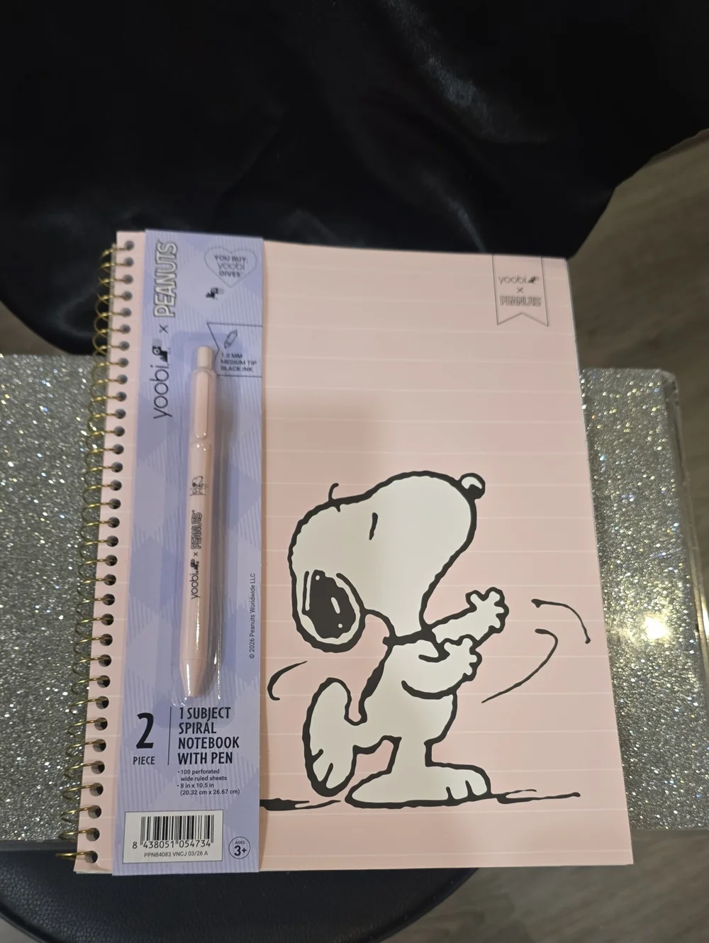 Yoobi X Peanuts Snoopy Spiral Notebook w/Pen